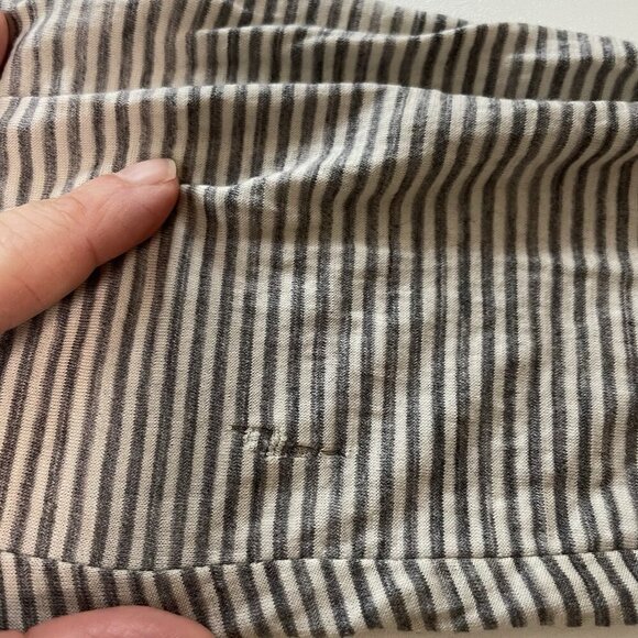 IBEX 100% Merino Wool Open Front Draped Cardigan Sweater Gray Stripe size XL - Picture 5 of 13